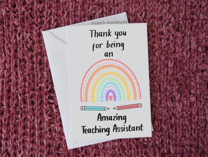 Bundle of 2 Thank You Teacher and Teaching Assistant, End of School Year Card